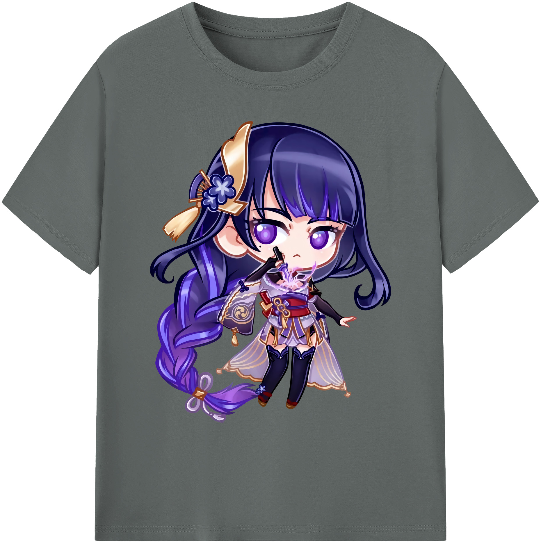 げんし神 雷電将軍 らいでんしょうぐん genshin Raiden Shogun 綿100％ メンズ半袖Tシャツ｜肌触りやわらか＆通気性